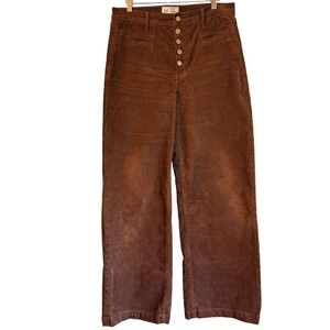 Gap High Rise Corduroy Stride Wide Leg Pants Women's 30/10 Brown Western Boho